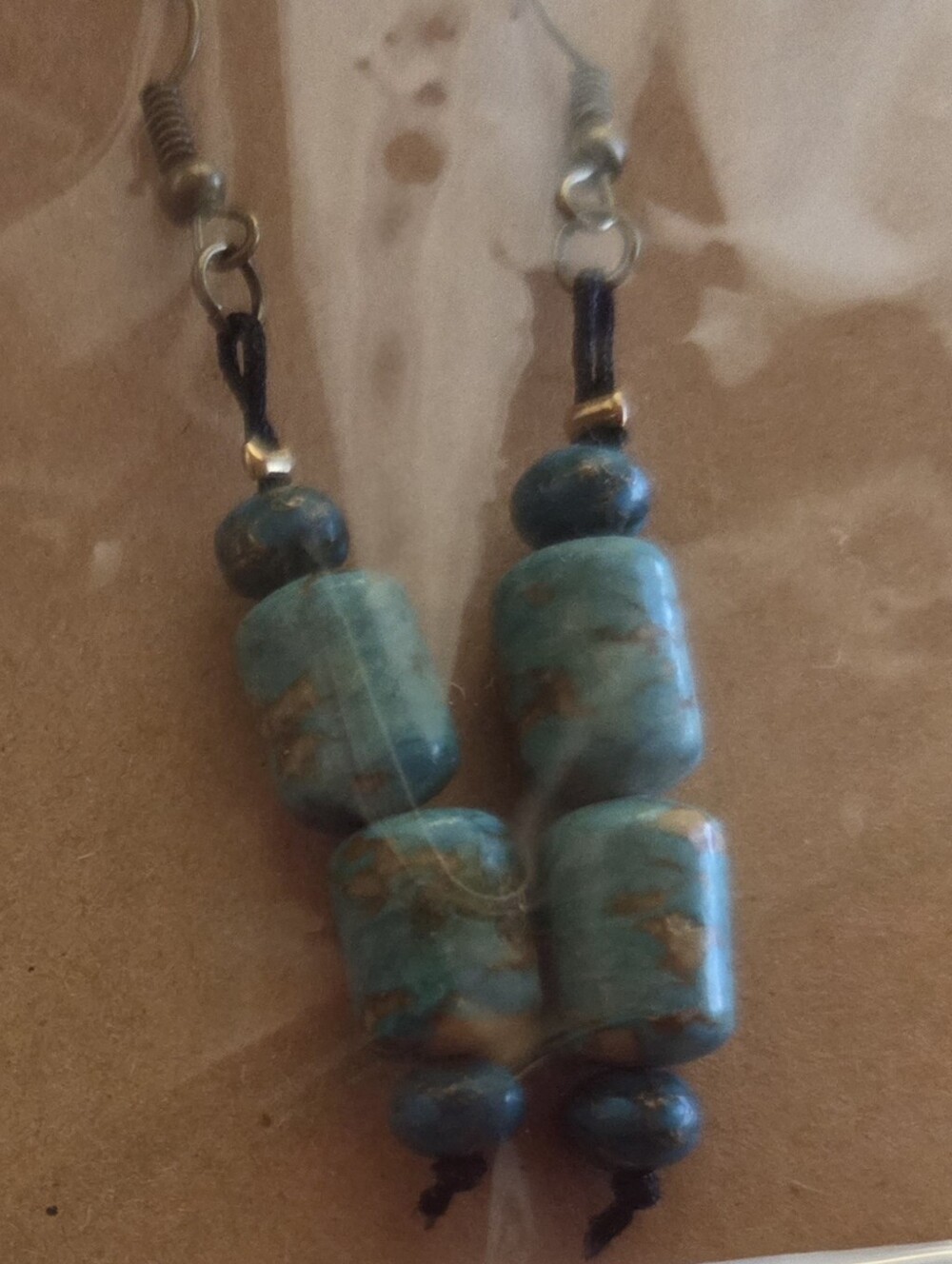Turquoise-Colored Bead Drop Earrings - Elegant Blue-Green Statement